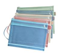5Pcs Mesh Toy Storage Bags - Double-Layer Zipper Pouches for Board Games, Puzzles & Building Blocks | Durable Organizer for Classroom, Home & Office Supplies (A4-2layers)