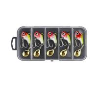 5Pcs Metal Artificial Hard Baits Spinner Spoon Lures Rotating Metal Vib Vibrations Baits for Long Casting Easy to Use Spinner Spoon Lures