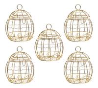 5pcs Metal Birdcage Candy Boxes Iron Golden Safe Portable | Wedding Sweet Cart, Smooth Surface, Easy to Use, Romantic Festive Style