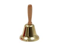 5pcs Metal Christmas Hand Bell Handle Design Handbell Kids Santa Claus Jingle Bells Navidad Decoration For School Hotel(Electroplated Gold)
