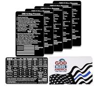 5PCS Metal DRE Drug Recognition Expert Card, Black Aluminum DRE I-Madre Matrix Reference Card for DRE Officers, DUI DWI, Standardized Field Sobriety Test SFST Law Enforcement Accessories Police