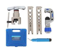 5Pcs Metal Flaring Tool Kit, HVAC Tube Flaring Tool Set with Pipe Cutter for 1/4in to 3/4in Copper and Aluminum Tubing, Single Flaring Tool for Brake Line and AC Repair