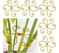 5PCS Metal Flower Support Frame Set Designed for Stability and Upright Plant Growth in Gardens Balconies and Indoor Plant Displays (A Gold 14.5cm)