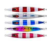 5pcs Metal Jig 30/60/100/150/200g Long Cast Sinking Jigging Lure Fishing Bait Trout Artificial Hard Lure Tackle(60G-11CM)