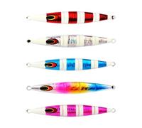 5pcs Metal Jig 60/100/150/200g Long Cast Fast Sinking Jigging Lure Fishing Bait Trout Artificial Hard Tackle(100G-12.5CM)