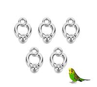 5Pcs Metal Parrot Leg Rings for Pet Bird Training Activity and Easy Opening - Foot Chain Accessories Parrot Cage Supplies No.5