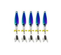 5PCS Metal Propeller Fishing Lure for Catching Fish, 3D Metal Propeller Fly False Bait Hook with Free Swivel, Soft Fishings Baits for Bass Trout Saltwater (multicolor 1.5g)