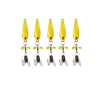 5PCS Metal Propeller Fishing Lure for Catching Fish, 3D Metal Propeller Fly False Bait Hook with Free Swivel, Soft Fishings Baits for Bass Trout Saltwater (Golden 1.5g)