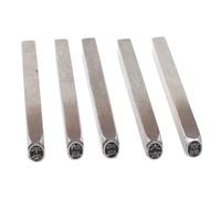 5pcs Metal Punch Stamp Stamping Tools Set, Hard Carbon Steel DIY Arts Stamping Accessories, Electroplated Craft Stamps for Jewelry Wood Leather with Unique Fonts and 5 Patterns