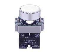 5PCS Metal Push Button Switch, XB2BA12C Self-Reset 1NC, Latching Push Button Switch, Light Illuminated Waterproof Button