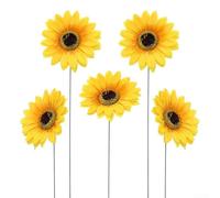 5pcs Metal Sunflower Garden Stakes Yard Art Decorations Outdoor Lawn Ornaments for Flower Bed Pathway Driveway 30cm Tall