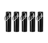 5PCS Metal Vials Bottle, Mini Storage Bottle Keyring Pill Holder, Portable Snuff Bullet Style Container for Powder and Small Items, Compact Travel Storage Case Black