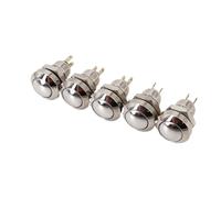 5Pcs Metal Waterproof 2Pin Momentary Reset 8mm Panel Mount SPST Mini Pushbutton Switch