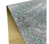 5Pcs Metallic Glitter Leather Fabric 20cm*15cm Self Adhesive Leather Sheets Glitter Sticky Back Sheets for Box Drawer DIY Crafts, Silver
