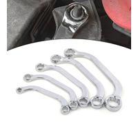 5pcs Metric Double U-Shaped Ratcheting Wrench Set, Chrome Vanadium Steel 12-Point Socket Double Ended Spanners for Automotive Repairs and DIY Professional Mechanic Tools