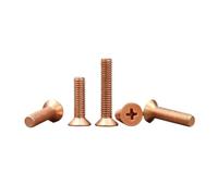 5pcs Metric Screw M3 M4 M5 T2 Copper Flat Head Screw Bolts Cross Socket Length 4mm-30mm for Model Car DIY(M3x6 5PCS)