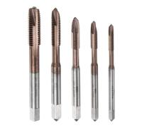 5pcs Metric Spiral Point Taps Set M3 M4 M5 M6 M8 AlTiN Coated M35 High Speed Steel Thread Milling Taps Machine Screw Tapping Threading Tools