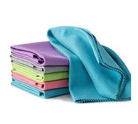 5PCS Microfiber Cleaning Cloth, Glasses & Polishing Cloths for Windows Cars Stainless Steel Polishing, Mirror Rags Assorted Colors 25×25 CM, Lint-free Super Asorbtent of Water Glass Cloth