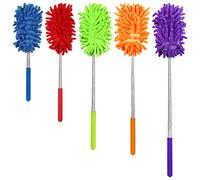 5Pcs Microfiber Extendable Dusters for Cleaning, Aifuda Removable Washable Hand-held Duster for Cleaning Offices, Furniture, Cars, Air Conditioners and Ceiling Fans