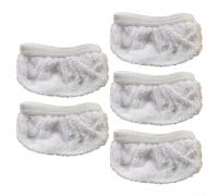 5pcs Microfiber Replacement Cloths for Navaris Steam Cleaner, Washable MOPs Covers Set, Reusable Cleaning Pads Accessories, White, 3.94x2.17 Inch