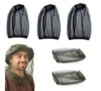 5Pcs Midge Nets For Head, Mosquito Head Net Set for Outdoor Activities, Lightweight Midge Head Net for Camping Hiking Fishing, Breathable Smidge Head Net Protection(Black and green)