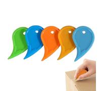 5Pcs Mini Box Opener - Safe Plastic Package Cutter with Raindrop Design | Tear-Free Unboxing Tool for Home & Office, and Daily Use- No Blades, No Mess (Random Color)