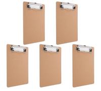 5pcs Mini Clipboard with Clips, Portable Writing Board for Papers | Wood and Iron Build, Rigid Support for On-the-go Notes, Classroom Use, Menus and Field Inspections