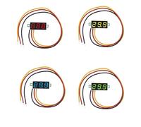 5pcs Mini Digital DC Voltmeter 0.28 Inch Two-Wire 2.5V-30V Mini Digital DC Voltmeter Voltage Tester Meter 5 Colours(4pcs Mix)