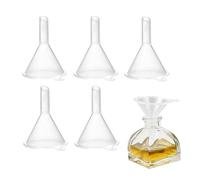 5PCS Mini Funnels for Small Bottles, Plastic Clear Small Funnels for Filling Bottles or Containers, Atomizers, Perfume, Essential Oil, Lab Liquids, Science Laboratory Chemicals