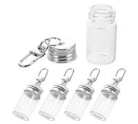 5pcs Mini Glass Bottle Keychain for Storing Small Items with Portable Design, Elegant and Aesthetically Pleasing Tiny Glass Bottles for Special Occasions and Creative Projects