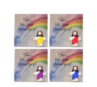 5PCS Mini Jesus Figures with Card,Jesus Figurine Bulk,A Little Jesus in Your Pocket,Christ Savior Jesus,Jesus Figures with Prayer Cards,Religious Gift for Sunday School Christian Church Party Favor