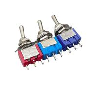 5pcs Mini MTS-103 3-Pin SPDT ON-OFF-ON 6A 125VAC Miniature Toggle Switches(MTS-103 Sky blue)
