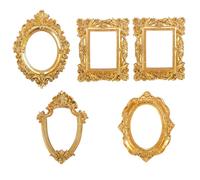 5pcs Mini Photo Frame Ornate Picture Frames Resin Gold Decorative Prop