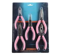5pcs Mini Pink 4in Versatile Use Metal Pliers Set Kit Cutter Handwork Jewellery Crafts Tool Floral Wire Jewellery Making kit Gift Jewellery Homemade Tools Jewellery Crafts Handwork DIY