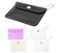 5pcs Mini PVC Card Holder Wallet for Students and Coins | Glitter Finish, Portable Design, Keeps Cards Organised, Protects against Bending, Everyday Carry