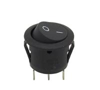 5Pcs Mini Round Black 3 Pin SPDT ON-OFF Rocker Switch Snap-in