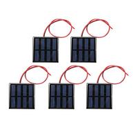 5Pcs Mini Solar Panel Power Supply Module, Small Solar Board with 30cm Red Black Wire, DC 2V 150mA Polysilicon Solar Panel for DIY Solar Lights Chargers and Outdoor