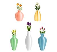 5PCS mini vase magnets - magnet vases for refrigerator - Cute Fridge Magnets for Flowers Refrigerator Decor Kitchen Home Gift for Plant Lovers