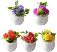 5Pcs Miniature Dollhouse Flowers, Artificial Potted Plants, Fairy Garden Decor for Home, Office, Wedding Centerpiece Decoration