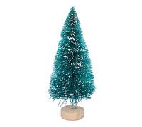 5Pcs Miniature Dollhouse Furniture Christmas Tree Set, 1:12 Scale Snowy Pine Trees with Wooden Base, Mini Houses Accessories for Holiday Scene Decoration, Pretend Play Toy Doll House Accessories