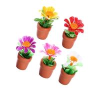 5Pcs Miniature Potted Plant Decor Plant Model for Dollhouse DIY Bonsai Accessory for Miniature Garden Tiny House Decoration