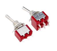 5Pcs Miniature Toggle Switch Single Pole Double Throw ON-OFF-ON/ON-ON 120VAC 6A 1/4 Inch Mounting MTS-102 103 202 203(Cap 5pcs)