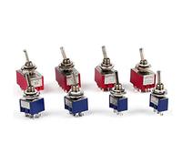 5PCS Miniature Toggle Switch Single Pole Double Throw SPDT DPDT ON-Off-ON ON-ON 120VAC 6A 1/4 Inch Mounting MTS-102 103 202(Mts-202)