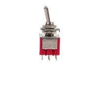 5PCS Miniature Toggle Switch Single Pole Double Throw SPDT DPDT ON-OFF-ON ON-ON 120VAC 6A 1/4 Inch Mounting MTS-102 103 202 IDGTTLDF(MTS-402)