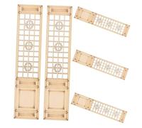5pcs Miniature Wooden Screen Chinese Style for Dollhouse Decor | Vintage Khaki Finish, Intricate Craftsmanship, Display and Office Use, Collectible Piece for Enthusiasts