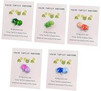 5Pcs Mix Mini Pocket Hug Turtle,You're Turtley Awesome Inspirational Gift with Card,Thank You Note Card Greeting Card Mini Sea Turtle Figure Pocket Hug Gift for Friends and Family,Cards