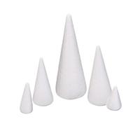 5PCS Mixed Size Foam Cones for Crafts Christmas Tree White Polystyrene Cones Styrofoam Cone for Xmas DIY Crafts Table Centerpiece Wedding Home Decoration Ornament