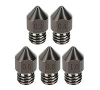 5pcs mk8 nozzle hardened steel m6 corrosion-resistant extruder 0.4/0.6/0.8mm 3D printer nozzle for cr10 ender 3 sapphire pro distinctive(0.8mm)