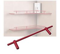 5pcs Modern Fall Prevention Metal Shelf Rail Set, Aluminum Round Pipe Barrier, Decorative Rod Guard Fence, for Bookshelf, Shoe Racks, Kitchen Cabinets(Rosso,30cm/11.8in)