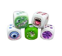 5Pcs Monster Dice Toy Resin Ugly Dice Set Funny Role Playing Dice Gift for Monster Movies Lover Table Games Prop